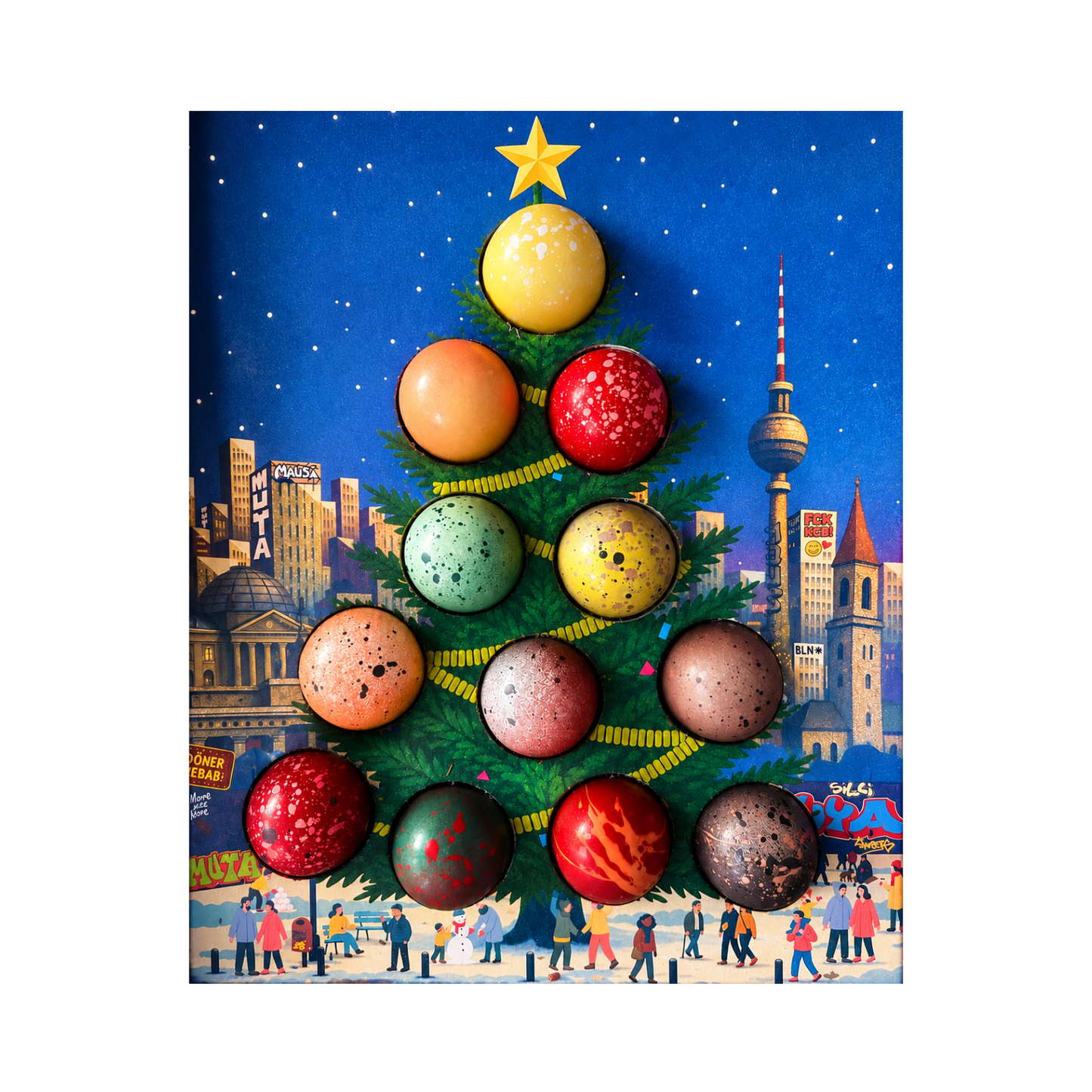 Weihnachtsbox 12 Pralinen Vegan